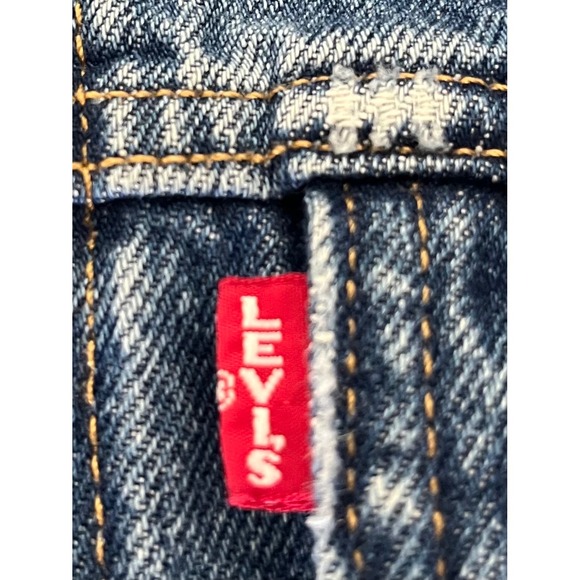 Levi's Premium Distressed Denim Trucker Jacket Women's M Medium Jean Coat - Picture 8 of 11